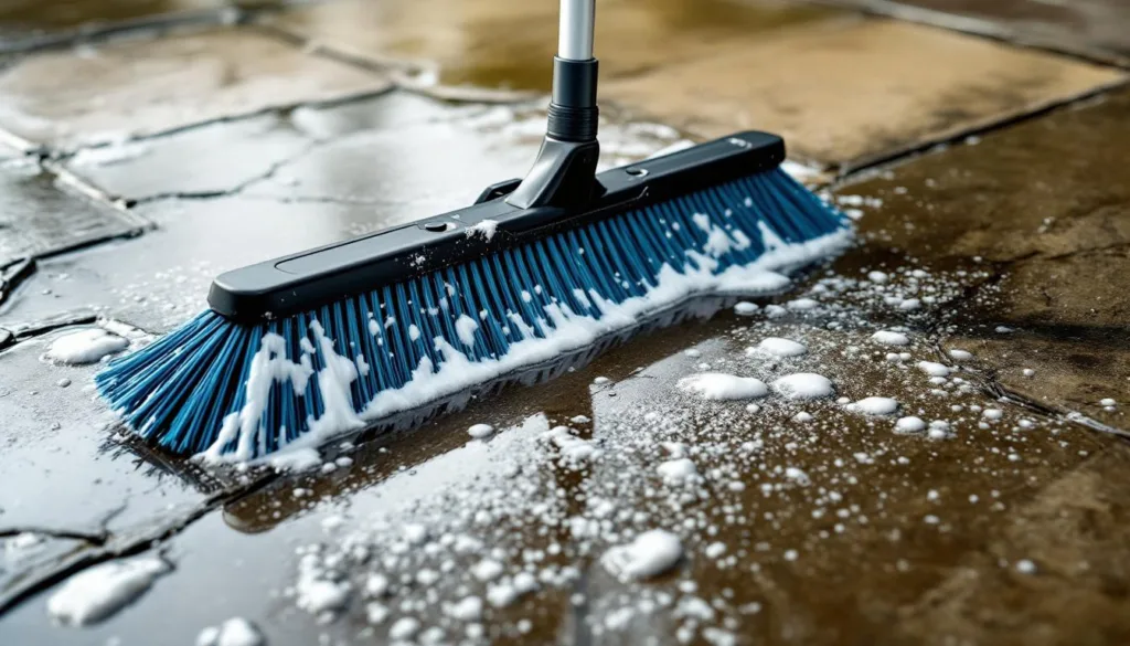 entdecken sie, wie ein einfacher küchenreiniger und ein cleverer besen-trick ihrer alten einfahrt neuen glanz verleihen – ganz ohne hochdruckreiniger.