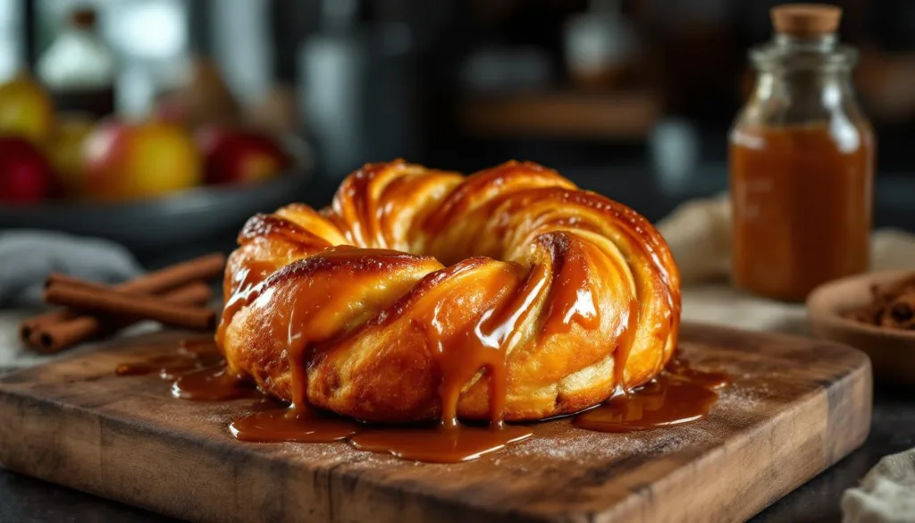 genießen sie unsere warme apfel-karamell-brioche – frisch gebacken mit zarten apfelstücken und süßem karamell, ein unwiderstehlicher genuss wie direkt aus der backstube.
