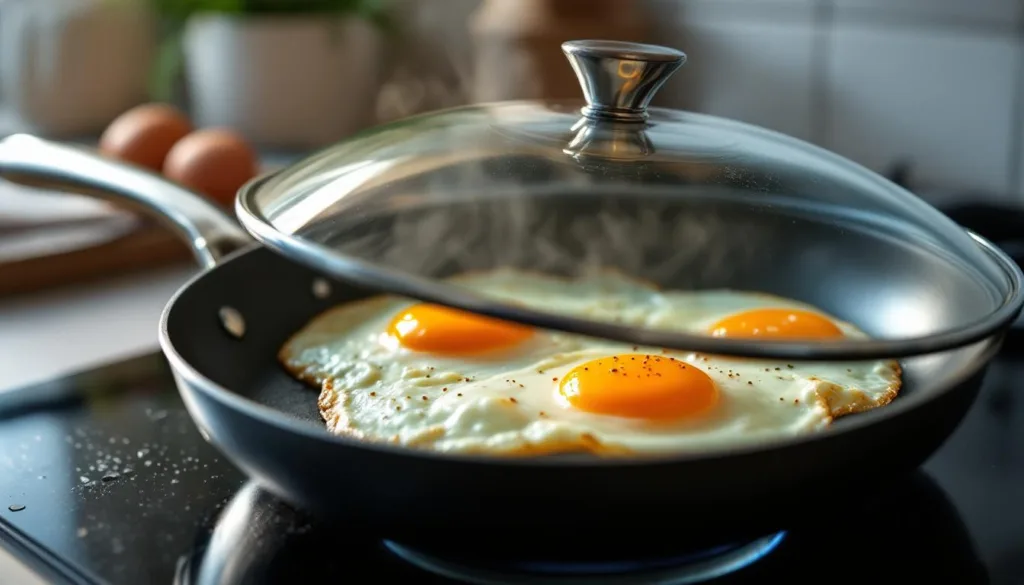 entdecke, warum das abdecken der pfanne beim braten von spiegeleiern zu perfekt gegarten, saftigen ergebnissen führt und dir das kochen erleichtert.