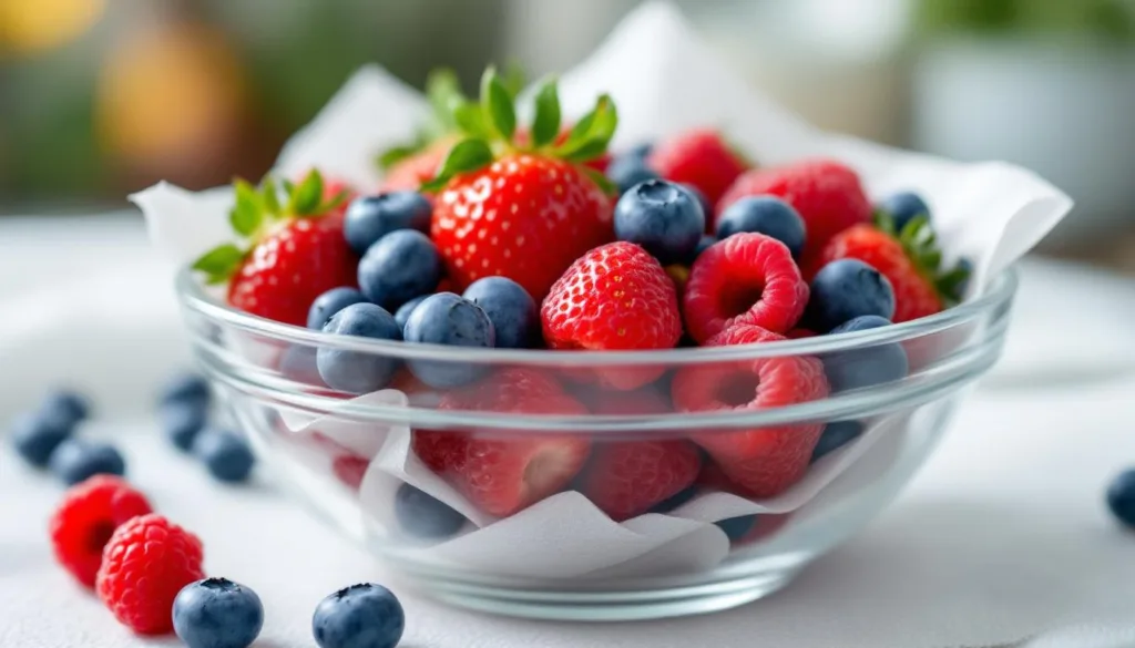 erfahren sie, wie ein blatt küchenpapier unter beeren dazu beiträgt, ihre frische länger zu bewahren und die haltbarkeit zu verlängern.
